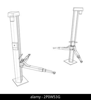 Car lift stand tower with car Stock Photo - Alamy