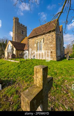 The church of St Margaret in Addington village near West Malling Kent Stock Photo