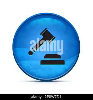 Auction icon on classy splash blue round button Stock Photo