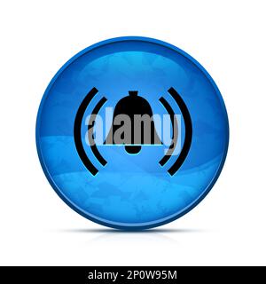 Alarm icon on classy splash blue round button Stock Photo