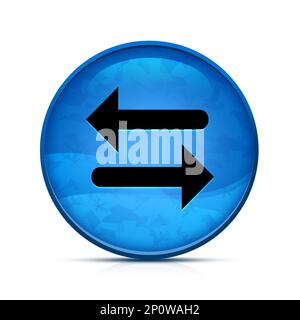 Transfer arrow icon on classy splash blue round button Stock Photo