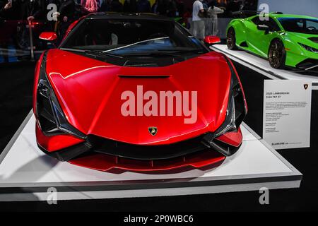 Supercars exhibited at Toronto Metro Convention Centre Stock Photo