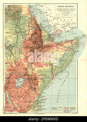 ''Afrique Orientale; Le Nord-Est Africain', 1914. From &quot;Grande Geographie Bong Illustree&quot;, 1914. Stock Photo