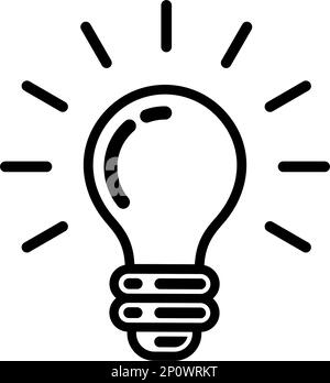Electric light bulb shining. Vector icon on transparent background Stock Vector