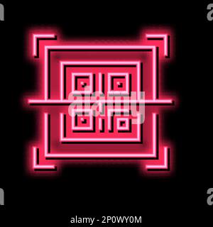 scanning qr code neon glow icon illustration Stock Vector