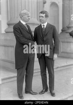 Thomas Riley Marshall, Vice President of The United States, (left), 1914. Governor of Indiana, 1909-1913; US Vice President 1913-1921. Stock Photo