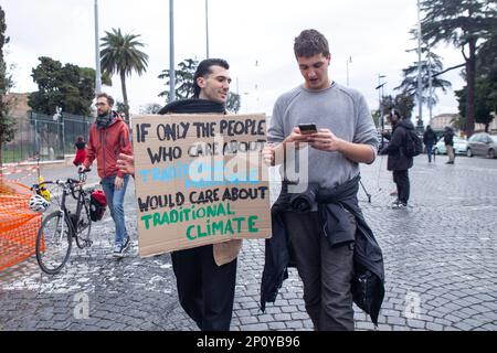 Rome, Italy. 03rd Mar, 2023. March organized by FridayForFuture Italy Movement in Rome on the occasion of Global Climate Strike for climate justice (Photo by Matteo Nardone/Pacific Press/Sipa USA) Credit: Sipa USA/Alamy Live News Stock Photo