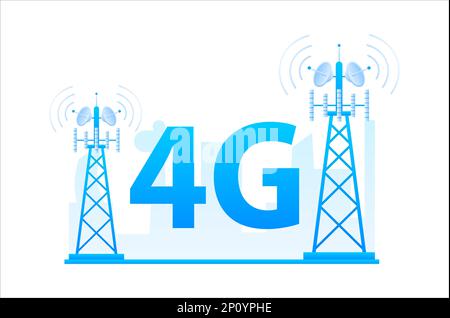 4g network technology. Internet systems telecommunication service Stock Vector