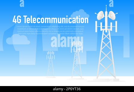 4g network technology. Internet systems telecommunication service Stock Vector