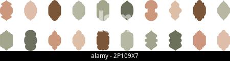 Arabic door and window silhouettes. Traditional islamic design illustration. Shapes of windows and gates. Vector symbol traditional islamic arches. Stock Vector