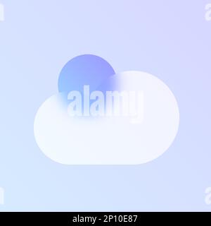 cloud glass morphism trendy style icon Stock Vector