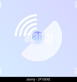 satellite dish glass morphism trendy style icon Stock Vector