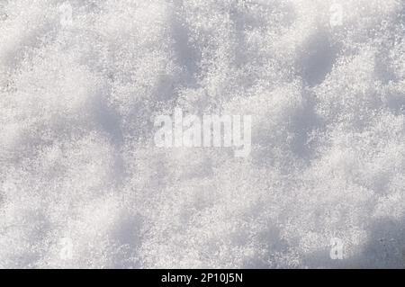 Close-up of sunny snow crystals Stock Photo