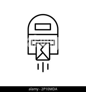 Mail delivery icon, Envelope entering open mailbox Stock Vector