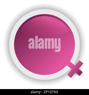 Female symbol and blank template in gradient effect between pink and fuchsia colors. Stock Vector