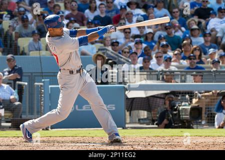 Chicago Cubs Kris Bryant in a baseball game against the Los Angeles Dodgers  in Los Angeles, Thu …