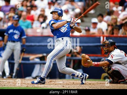 31 May. 1993: Toronto Blue Jays infielder Roberto Alomar (12) on