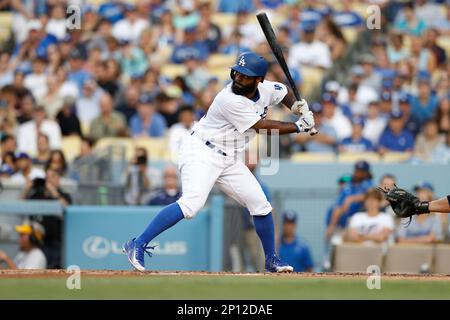 08 July 2016: Los Angeles Dodgers Outfield Andrew Toles (60) [10382] at bat  during a Major League Baseball between the San Diego Padres and the Los  Angeles Dodgers at Dodger Stadium in