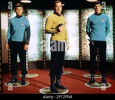 Star Trek  DeForest Kelley, William Shatner & Leonard Nimoy Stock Photo