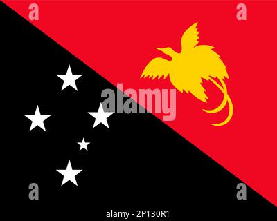 National flag of the Independent State of Papua New Guinea Stock Photo