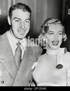 Joe DiMaggio, with wife, Marilyn Monroe, circa 1954. File Reference # 34408-299THA Stock Photo