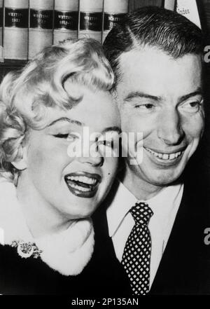 Joe DiMaggio, with wife, Marilyn Monroe, circa 1954. File Reference # 34408-304THA Stock Photo