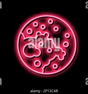 atopic dermatitis skin disease neon glow icon illustration Stock Vector