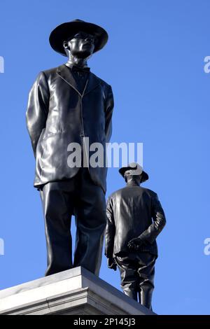 London, England, UK. 'Antelope' by Samson Kambalu displayed on the Fourth Plinth in Trafalgar Square (2022-24) Statue of Baptist preacher and pan-Afri Stock Photo