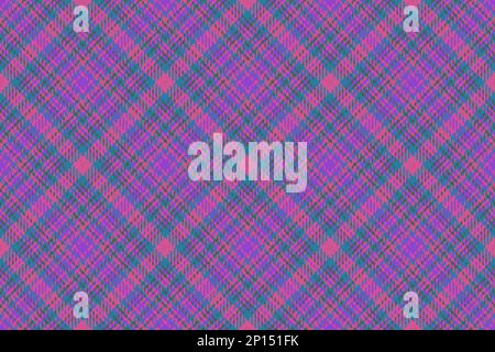 Textile pattern fabric. Seamless tartan texture. Background vector plaid check in purple and pastel colors. Stock Vector