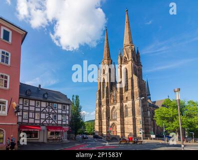 Marburg: Elisabethkirche (St. Elizabeth's Church) in Lahntal, Hessen, Hesse, Germany Stock Photo