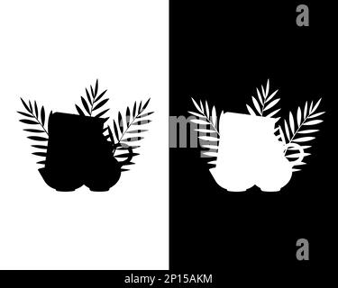 A group of black and white silhouettes for the Holiday Holy Week for your designs. Religious postcard and symbols. Vector illustration Stock Vector