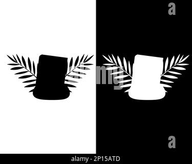 A group of black and white silhouettes for the Holiday Holy Week for your designs. Religious postcard and symbols. Vector illustration Stock Vector
