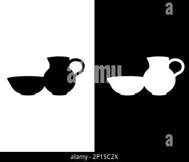 A group of black and white silhouettes for the Holiday Holy Week for your designs. Religious postcard and symbols. Vector illustration Stock Vector