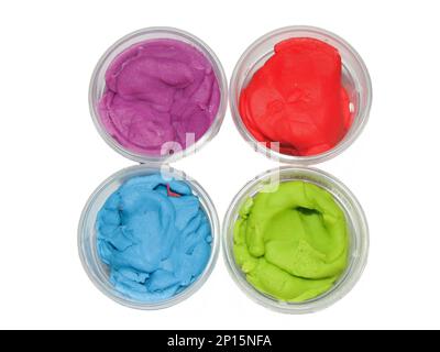Colored plasticine isolated on white background Stock Photo