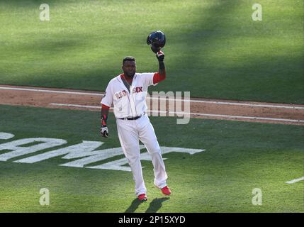 American League All-Star first baseman David Ortiz, of the Boston Red Sox  David being interviewed during the batting practice of the 87th MLB All-Star  Game at Petco Park in San Diego, California