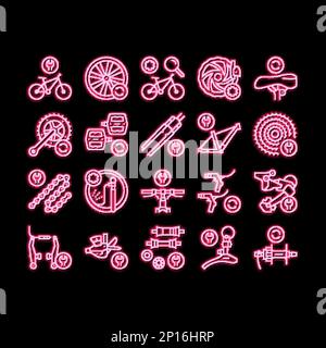 complex bike repair neon glow icon illustration Stock Vector Image ...