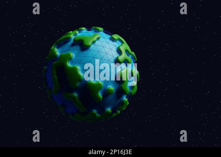 planet earth low poly 3d illustration Stock Photo - Alamy