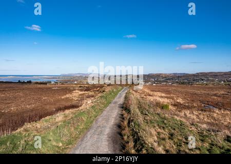 Aerial view of Gortahork in County Donegal, Republic of Ireland. Stock Photo