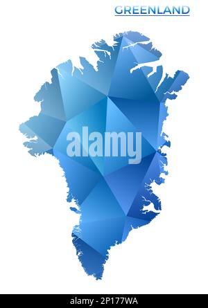 Greenland icon. Vector polygonal map of the country. Greenland icon in ...