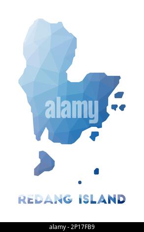 Low poly map of Redang Island. Redang Island polygonal map. Technology, internet, network concept. Vector illustration. Stock Vector