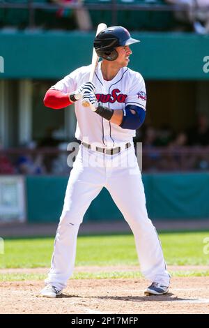 June 26, 2016; Pawtucket, RI, USA; Scranton/Wilkes-Barre RailRiders right  fielder Aaron Judge (99) on the batters deck during an MiLB game between  the Scranton Wilkes-Barre RailRiders and Pawtucket Red Sox at McCoy