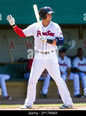 June 26, 2016; Pawtucket, RI, USA; Scranton/Wilkes-Barre RailRiders right  fielder Aaron Judge (99) on the batters deck during an MiLB game between  the Scranton Wilkes-Barre RailRiders and Pawtucket Red Sox at McCoy