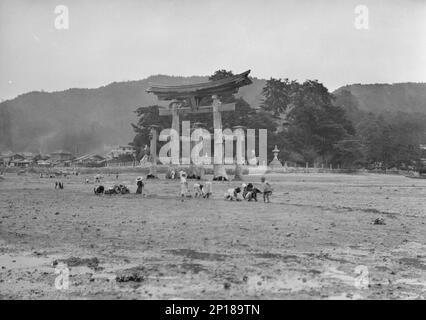 Travel views of Japan and Korea, 1908.Possibly Itsukushima Shinto Shrine. Stock Photo