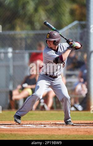 Central Michigan Chippewas shortstop Zach McKinstry (8) at bat during a  game against the Boston College Eagles on March 8, 2016 at North Charlotte  Regional Park in Port Charlotte, Florida. Boston College
