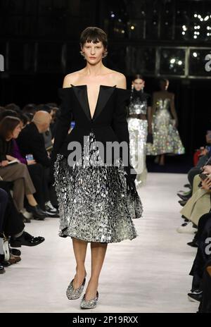 Paris, France. 01st Mar, 2023. A model takes to the catwalk during Balmain's show as part of the Fall-Winter 2023 Fashion Week presentations in Paris on Thursday, March 2, 2023. Photo by Eco Clement/UPI Credit: UPI/Alamy Live News Stock Photo