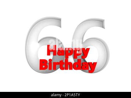 red lettering Happy Birthday with a big relief number behind Stock Photo