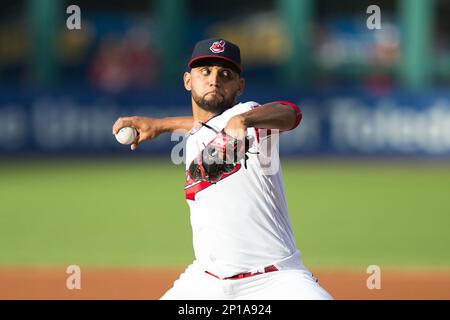 03 June 2016: Cleveland Indians Pitcher Joba Chamberlain (62) [5504] wears  a pair of Cleveland Indians Perforated-Lens Sunglasses that were given out  to the first 10,000 fans prior to the Major League