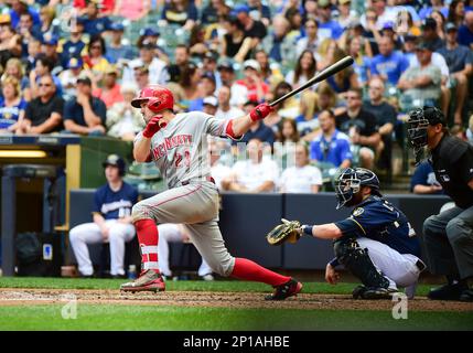 May 29, 2016: Cincinnati Reds right fielder Jay Bruce (32) warms up a MLB  game Between the Cincinnati Reds and the Milwaukee Brewers at Miller Park,  Milwaukee, WI. (Photo by Merle Laswell/Icon