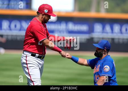 Washington Nationals shortstop Luis Garcia fields a ball during an  exhibition baseball game against the New York Yankees, Tuesday, March 28,  2023, in Washington. (AP Photo/Patrick Semansky Stock Photo - Alamy