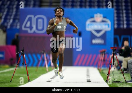 LSU cornerback Mekhi Garner runs the 40-yard dash at the 2023 NFL